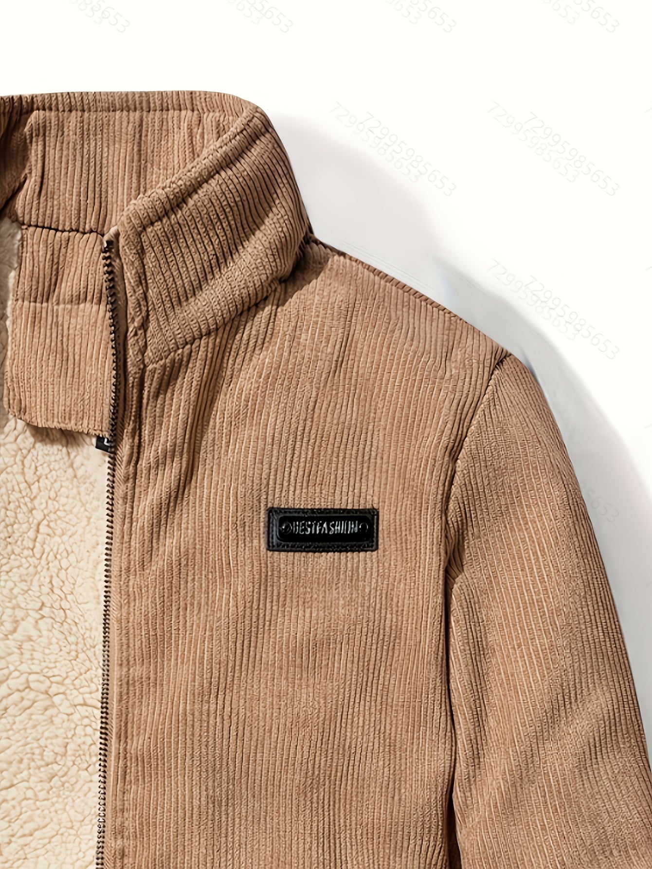 Men's Corduroy Jacket Olive Green - Retro Loose-Fit Full-Zip Winter Coat with Stand Collar & Zippered Pockets, Machine Washable Corduroy Outer (No) for Casual & Formal Wear - Autumn/Winter Outerwear, Womens Coats And Jackets,