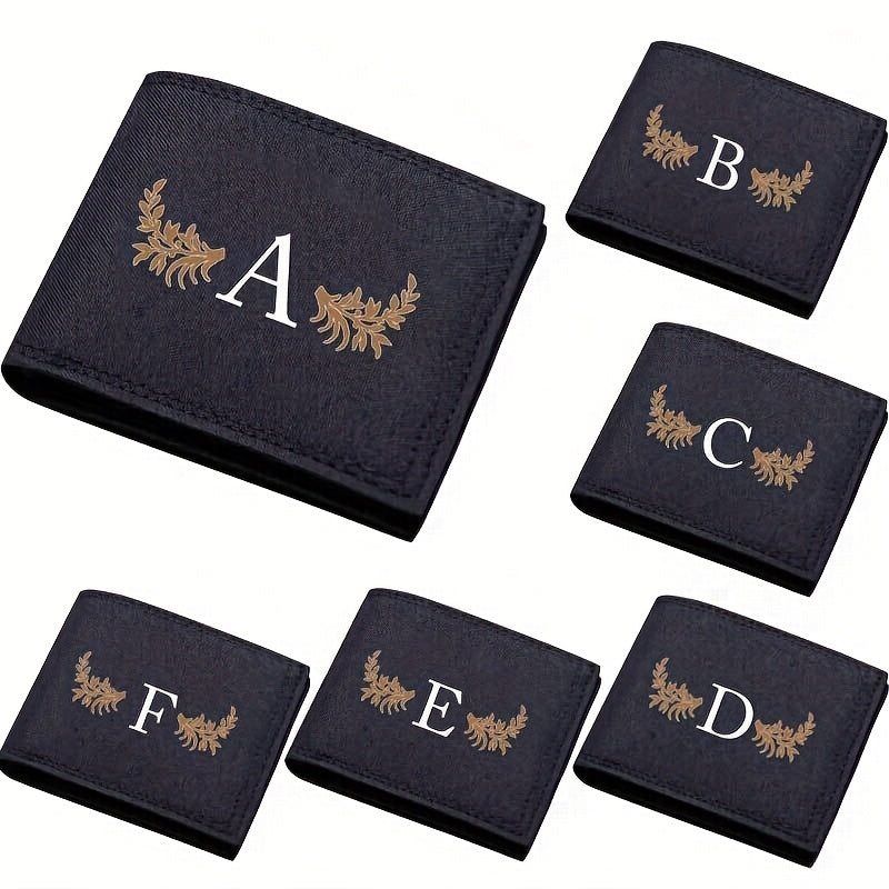 26 Letter Print Canvas Short Wallet - Open Bifold Wallet for Business and Casual Use, Perfect Gift for Men, Casual Wallet | Men's Wallet | Canvas Material