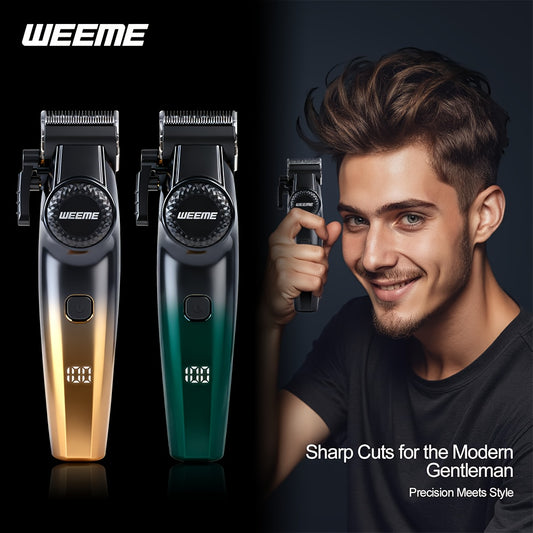 WEEME Men's Hair Clipper with Limit Comb - Professional -Suitable (Clipper Compatible) Hair Cutting for Shaving, Body Grooming & DIY Hairstyles - & Portable Barber-Grade Clipper for Men (Golden, Green, Black) - ayq
