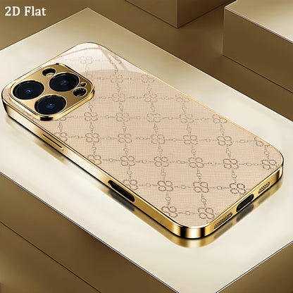 Luxury Gold-Plated Tempered Glass iPhone 18 Pro Max Case