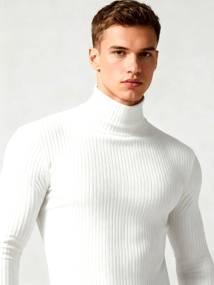 Men'S Long-Sleeve Sweatshirt for Autumn And, Featuring a High Collar, Knitted Design, Casual And Stylish for Outerwear