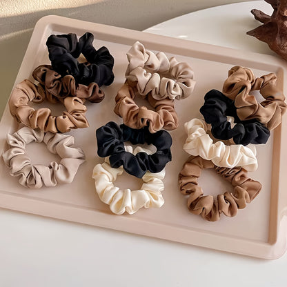 5pcs Vintage-Style Fabric Hair Ties for Women - Elastic Bands