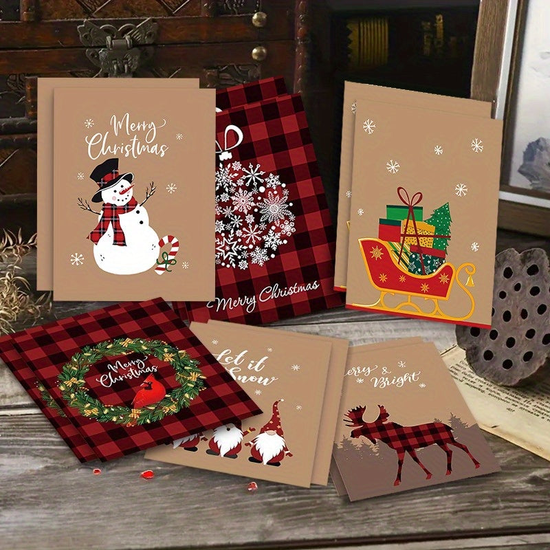 12pcs Christmas Cards with Envelopes - Festive Holiday Greeting Card Set - Blank Inside for Personal Messages - Perfect for Family, Friends, Secret Santa & New Year Celebrations, Christmas Cards For Family