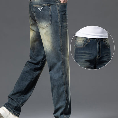 Geng Yuanshi High-End Summer Men's Jeans New Trend Fashion Straight-Leg Light Business Stretch Denim Pants