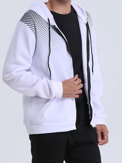 Men'S Electric Hooded Zipper Jacket - Full-Zip Workwear Coat with Belt Pocket, Heavy-Duty Construction, Full-Zip Closure & Belt Design for Plumbers, Casual Wear, Durable Fabric, Outdoor Workers