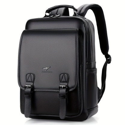 Stylish Men's Backpack - Multifunctional, Large Capacity for 39.62cm Laptop, Business  Travel Ready, Durable PU Material