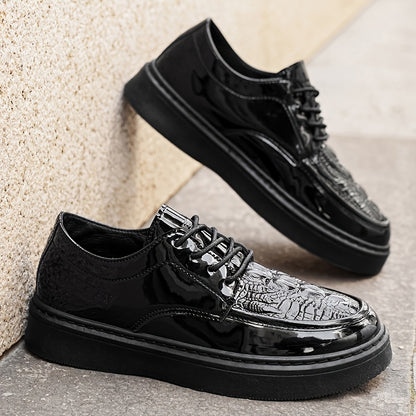 [sneakers] LOEIKAN New Men'S Black Minimalist Comfortable Business Casual Shoes Trendy Fashionable Versatile Wedding Party High Quality Durable British Style Formal Large Size Men'S Shoes