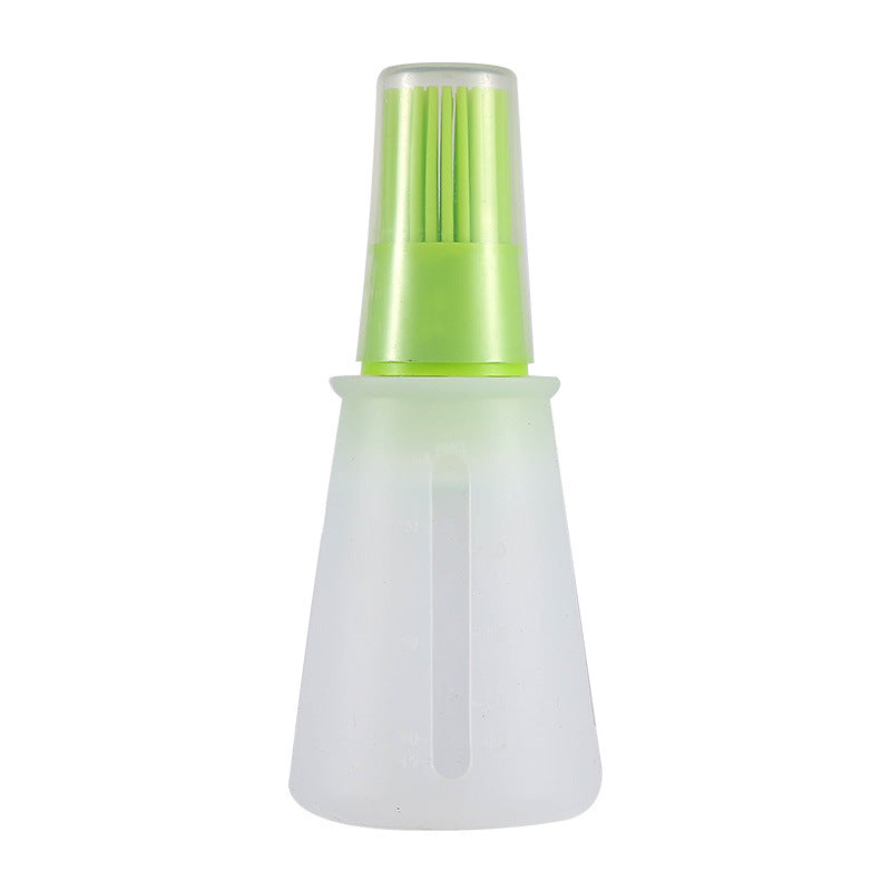 1pc Portable Silicone Oil Bottle With Brush Grill Oil Brushes Pastry Plastic Kitchen Oil Bottle Outdoor Baking BBQ Brush - ayq