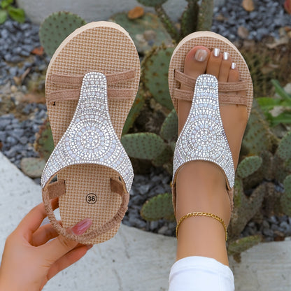 Women'S Stylish Open-Toe Sandals with Thick Sole - Glittery Black Strap Design, Comfortable EVA Insole, All-Season Use, Perfect for Casual and Formal Occasions, Formal Footwear   Glittery Sandals   EVA Insole Sandals