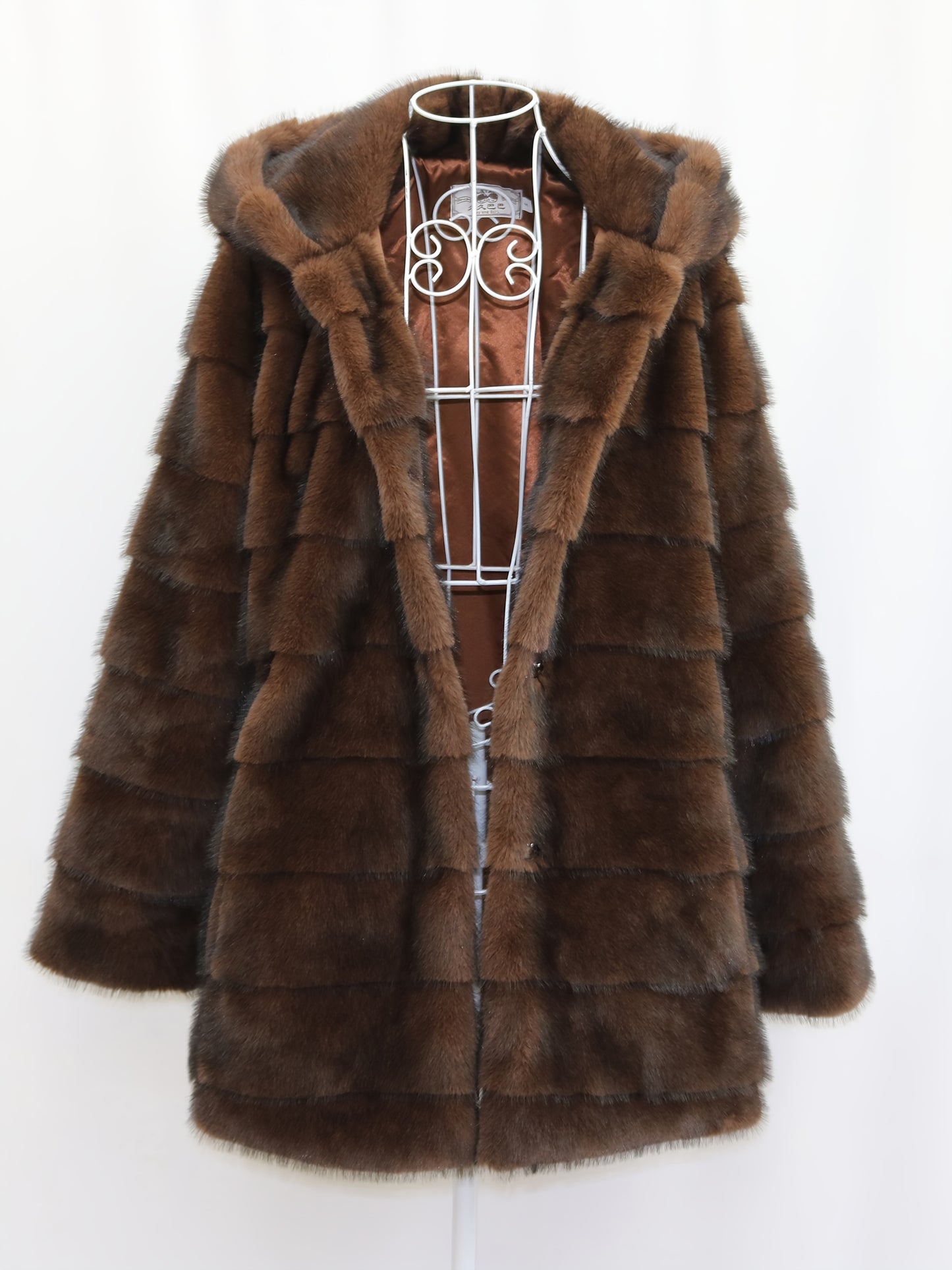 Women'S Elegant Luxury Winter Coat - Long Formal & casual Outerwear, Non-Stretchy Cold Weather Jacket for Parties, Office, Everyday - Elegant Women'S Outerwear, Party Wear, Sophisticated Design, Plush Texture, Stylish Winterw