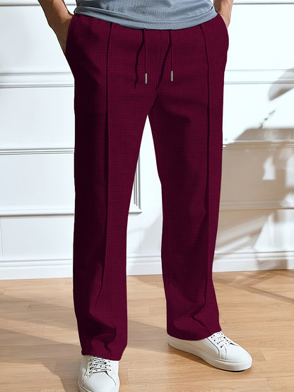 Men's Casual Straight-Leg Knit Sports Pants - Breathable Comfort