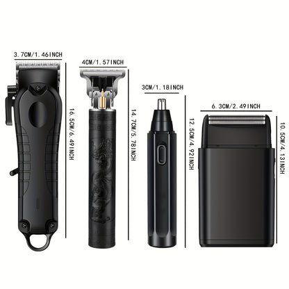 1pc/4pcs Men'S Grooming Kit, Hair Clipper, Electric Shaver, Nose Trimmer, Beard Trimmer, USB Rechargeable Multi-Functional Haircutting Set, Perfect for Beard and Hair Trimming, Travel Essentials, Father'S Day Gift - ayq
