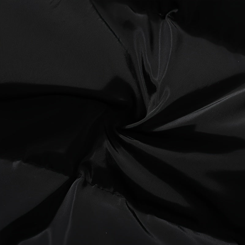 A Stylish New Men'S American-Style Vest, Featuring a Warm And Thick Black Design, Comfortable And Suitable for Winter, Lightweight And Foldable, Perfect for Skiing