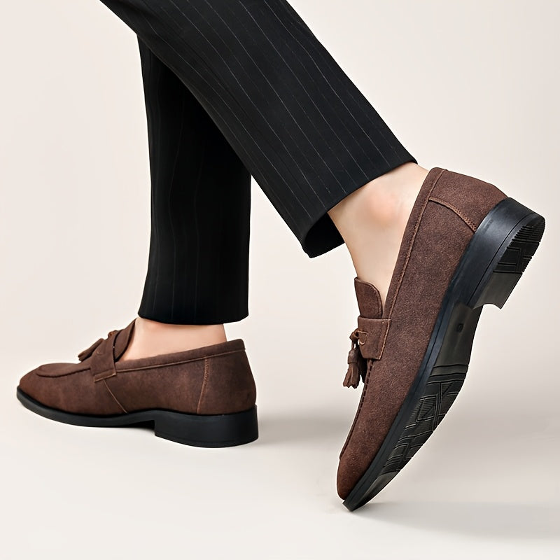 Men's Retro Slip-On Loafers Square Toe Casual & Formal Shoes