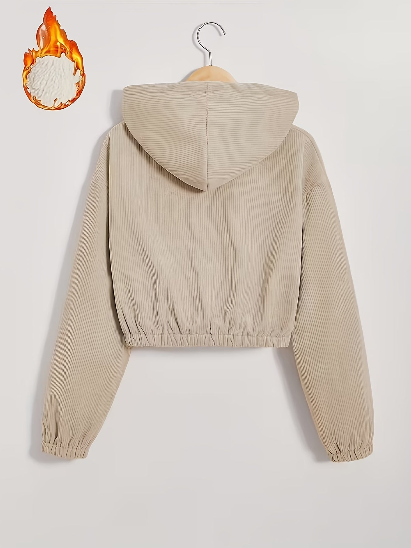 Women'S Black Hooded Jacket with Fleece Lining - Full-Zip Winter Coat, Full-Zip Front Closure, Zippered Pockets, Machine Washable Outer Shell