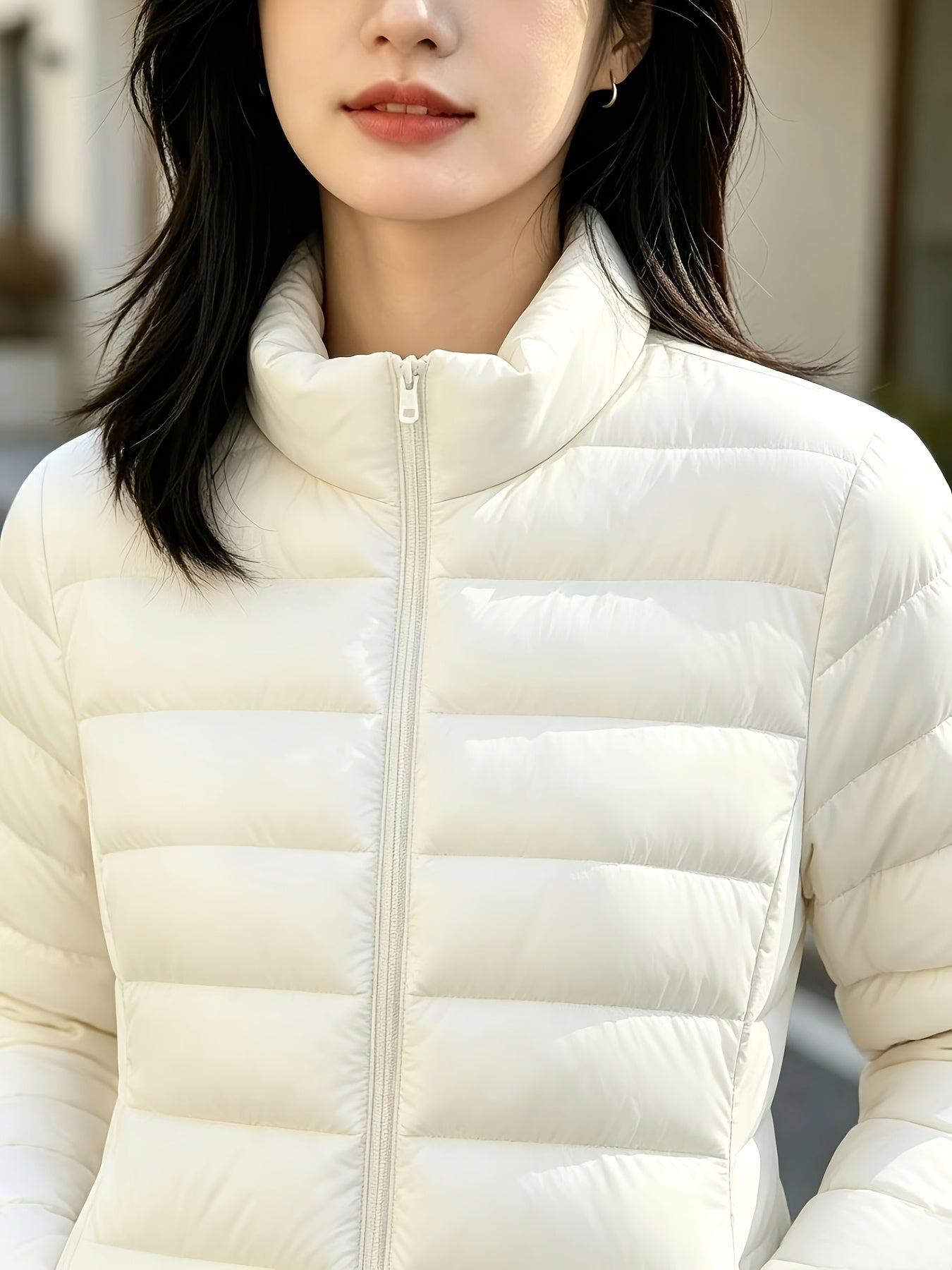Women's Slim Lightweight Autumn Jacket with Stand Collar