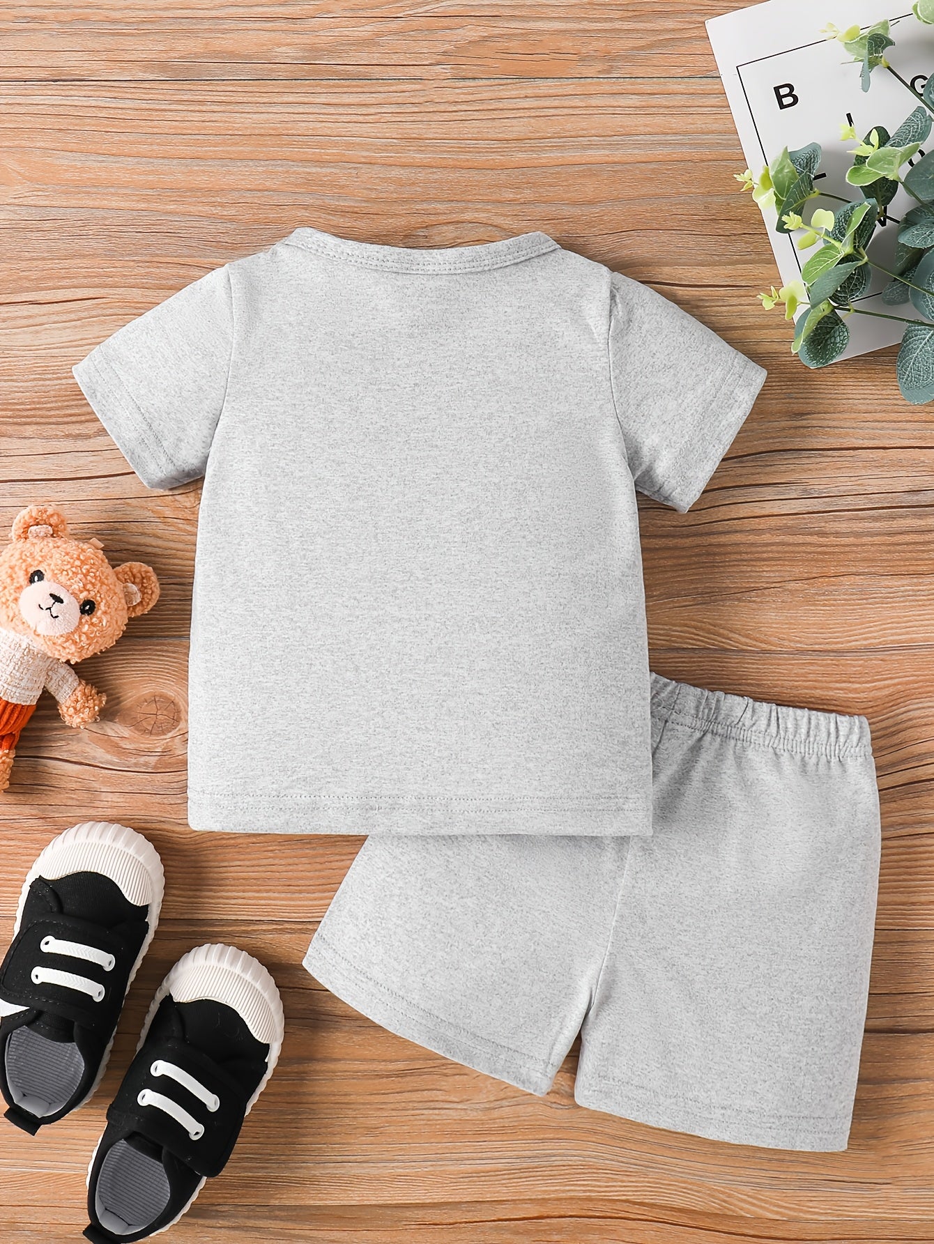 Baby Boy Summer Set Short Sleeve Top & Shorts with Panda Print