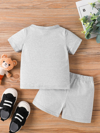 Baby Boy Summer Set Short Sleeve Top & Shorts with Panda Print