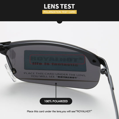 Unisex Oval Polarized Sunglasses with Mixed Frame and Case