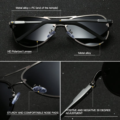 Unisex Oval Polarized Sunglasses with Mixed Frame and Case
