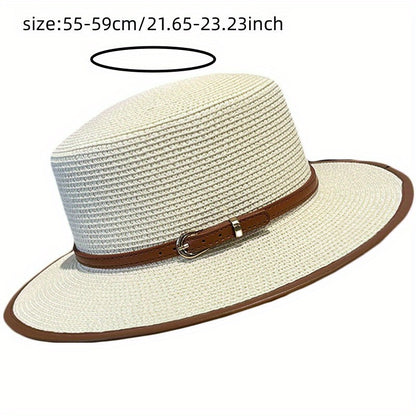 Women's Breathable Nylon Flat Top Sun Hat with Drawstring