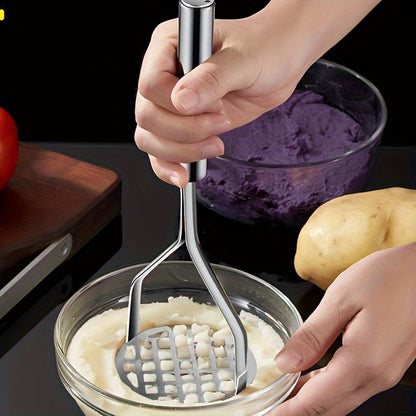 Stainless Steel Potato Ricer Masher - Manual Handheld Kitchen Press Tool for Vegetables, Fruits, Uncharged Cookware - Durable Multifunctional Crusher for Home and School Supplies