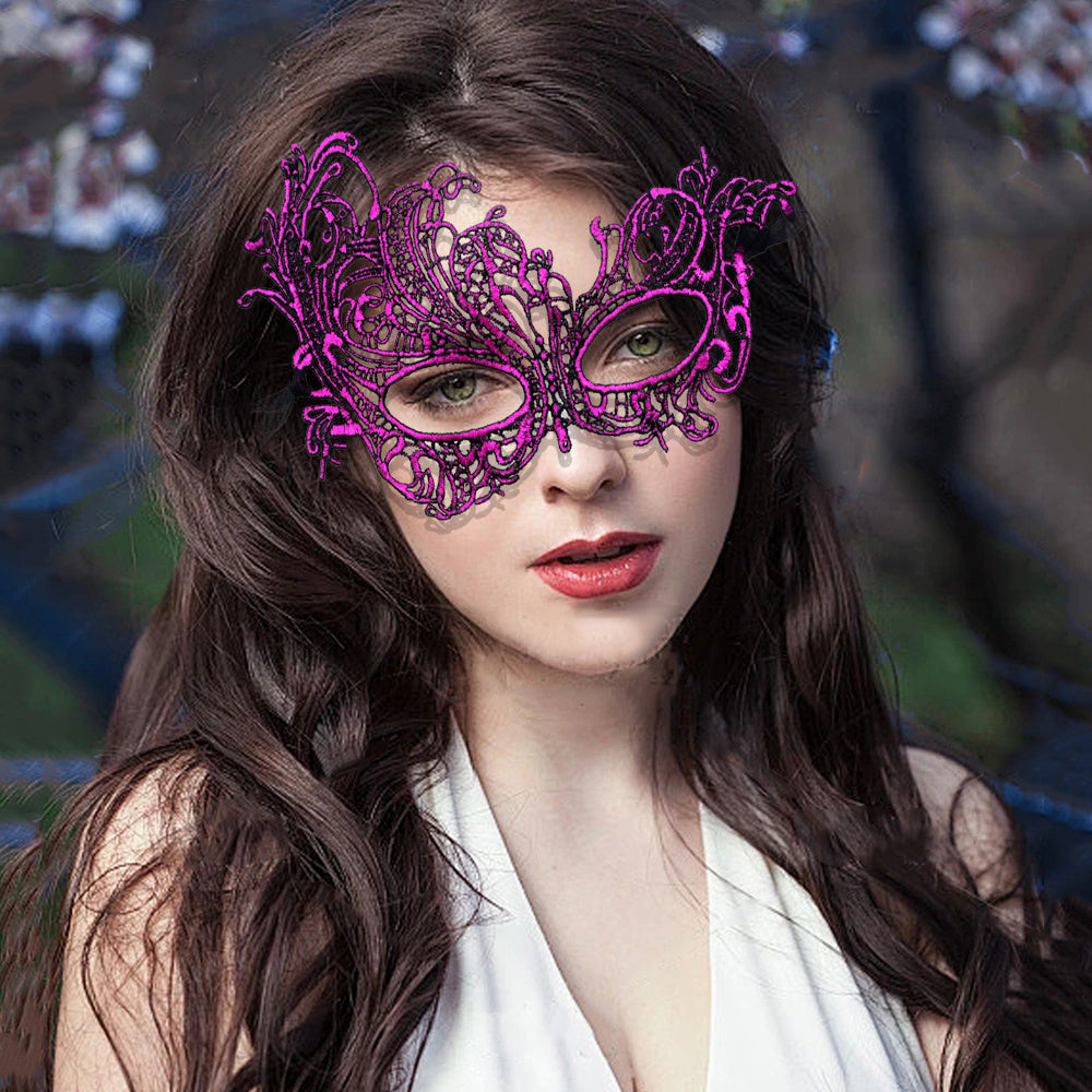 Elegant Lace Mask For Ladies To Wear At Dance Parties, Featuring A Golden Thick Double Yarn Ribbon And 3D Lace Design, Perfect For High-end Lace Costumes And Eye Masks For Performances.