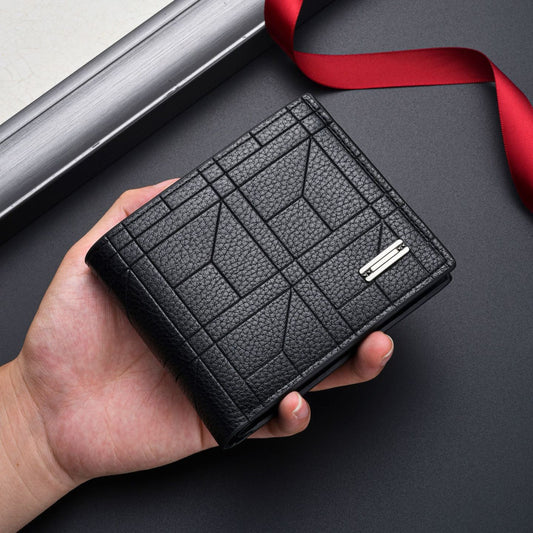 A Sleek Premium Faux Leather Wallet for Men Featuring Several Card Compartments - an Ideal Present for Him.