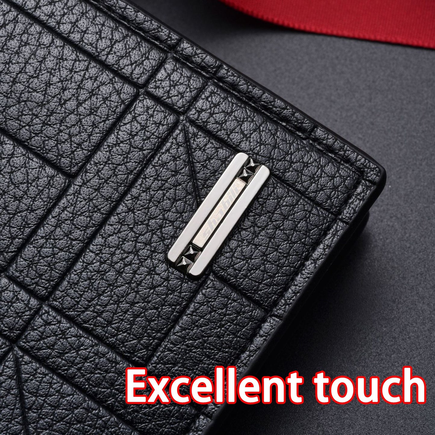 A Sleek Premium Faux Leather Wallet for Men Featuring Several Card Compartments - an Ideal Present for Him.