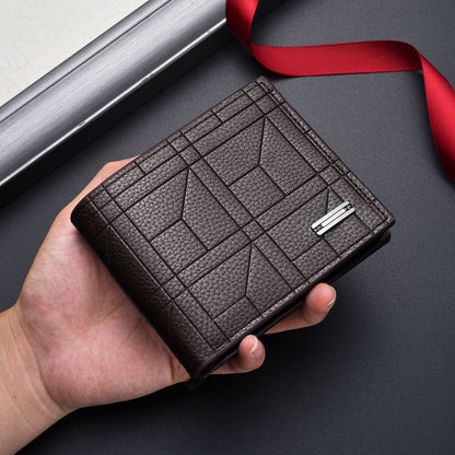 A Sleek Premium Faux Leather Wallet for Men Featuring Several Card Compartments - an Ideal Present for Him.