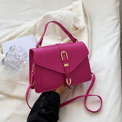 Stylish Minimalist Crossbody Bag Featuring a Top Handle And Flap for Women - a Plain Square Purse with a Straightforward Design