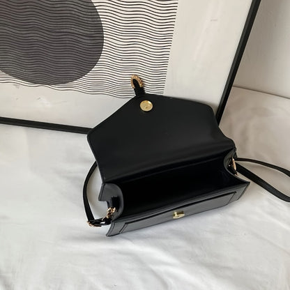 Stylish Minimalist Crossbody Bag Featuring a Top Handle And Flap for Women - a Plain Square Purse with a Straightforward Design