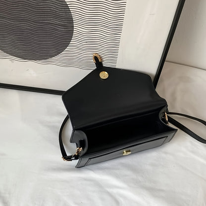 Stylish Minimalist Crossbody Bag Featuring a Top Handle And Flap for Women - a Plain Square Purse with a Straightforward Design