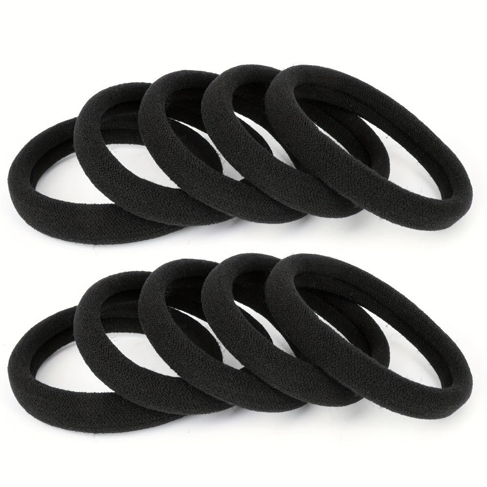 100-Pack Black Elastic Hair Ties for Women, Minimalist Style