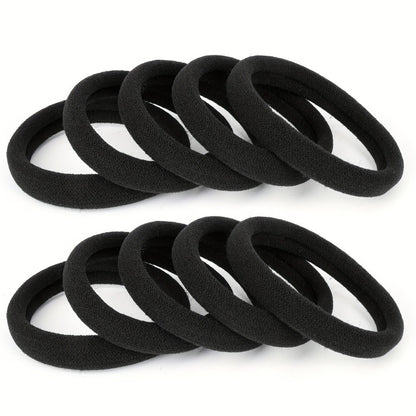 100-Pack Black Elastic Hair Ties for Women, Minimalist Style