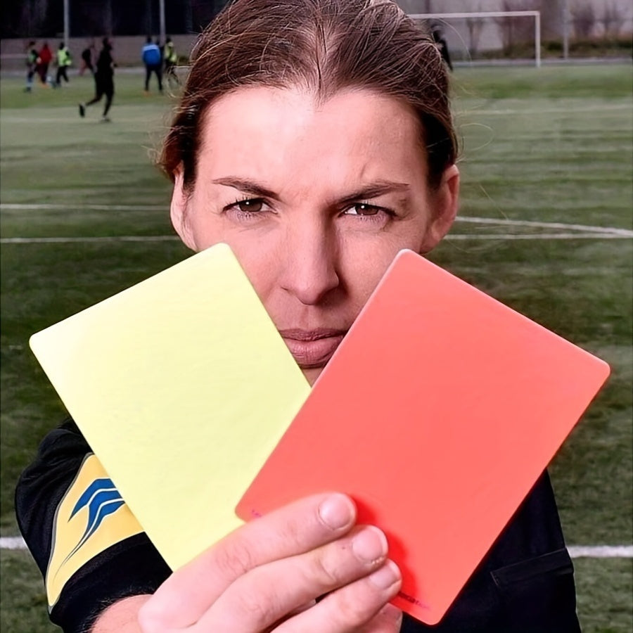 Football Referee Set with Stainless Steel Whistle & Red Yellow Cards