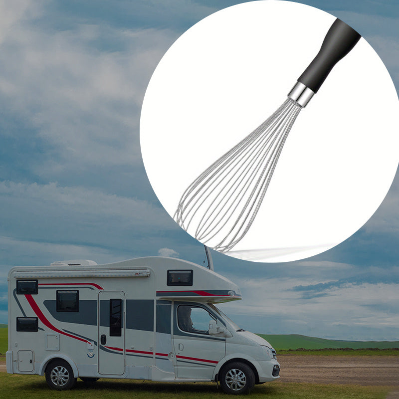 Durable Stainless Steel Whisk with Comfort Grip Silicone Handle - Perfect for Blending, Beating & Stirring - Essential Kitchen Tool for Restaurants & Food Trucks