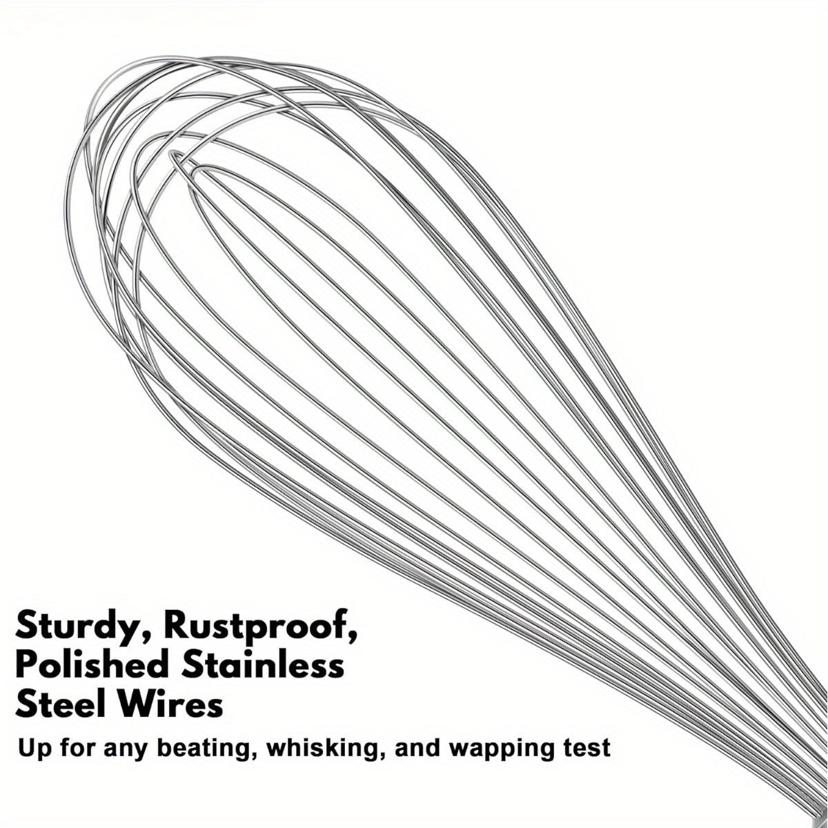 Durable Stainless Steel Whisk with Comfort Grip Silicone Handle - Perfect for Blending, Beating & Stirring - Essential Kitchen Tool for Restaurants & Food Trucks