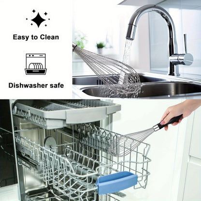 Durable Stainless Steel Whisk with Comfort Grip Silicone Handle - Perfect for Blending, Beating & Stirring - Essential Kitchen Tool for Restaurants & Food Trucks