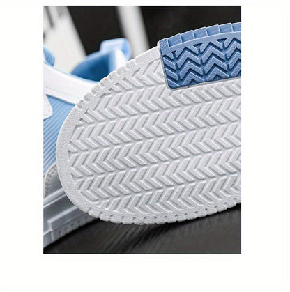 Men's Low Top Fashion Sneakers Breathable Mesh Casual Shoes with EVA Insole and Rubber Sole, Solid Color Lace-Up Sports Shoes for Men