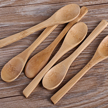 6pcs Wooden Spoon Set, Long Handle, Durable Kitchen Utensils for Coffee, Honey, Ice Cream & Desserts, Anti-Scald, Material