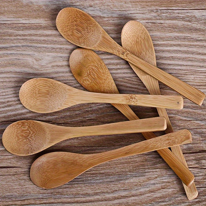 6pcs Wooden Spoon Set, Long Handle, Durable Kitchen Utensils for Coffee, Honey, Ice Cream & Desserts, Anti-Scald, Material