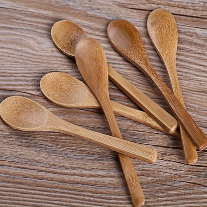 6pcs Wooden Spoon Set, Long Handle, Durable Kitchen Utensils for Coffee, Honey, Ice Cream & Desserts, Anti-Scald, Material