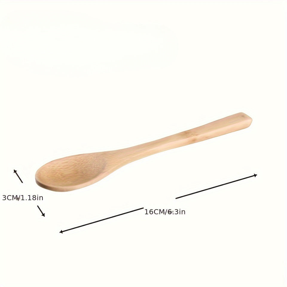 6pcs Wooden Spoon Set, Long Handle, Durable Kitchen Utensils for Coffee, Honey, Ice Cream & Desserts, Anti-Scald, Material
