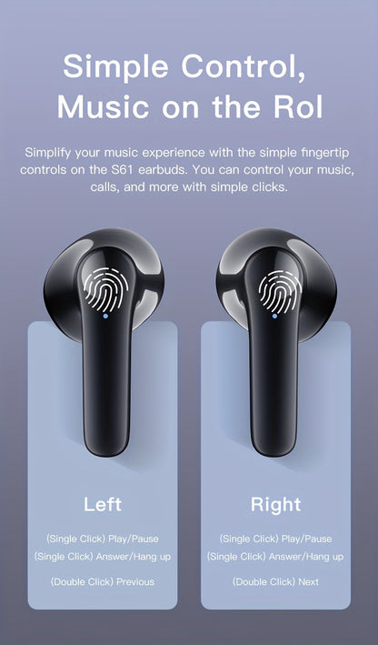 High-Fidelity Sound Quality with Deep Noise Cancellation, Seamless Connectivity, Volume Control, Open-Back Design, Compatible with Tablets - Wireless Sports Earbuds with LED Digital Display, Long Battery Life, Touch Operation