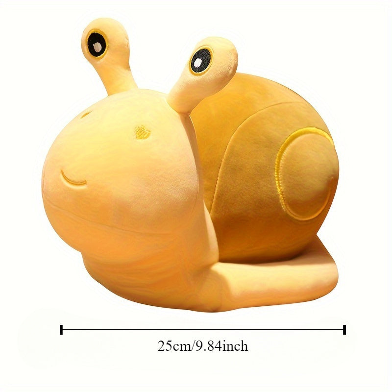 Cute Snail Plush Interactive Toy Figures, Soft Polyester Snail Pillow, 4 Seasons Gift for , Birthday Present, 4 Colors (Yellow, Pink), Ideal for Everyday Play and Comfortable Hugging