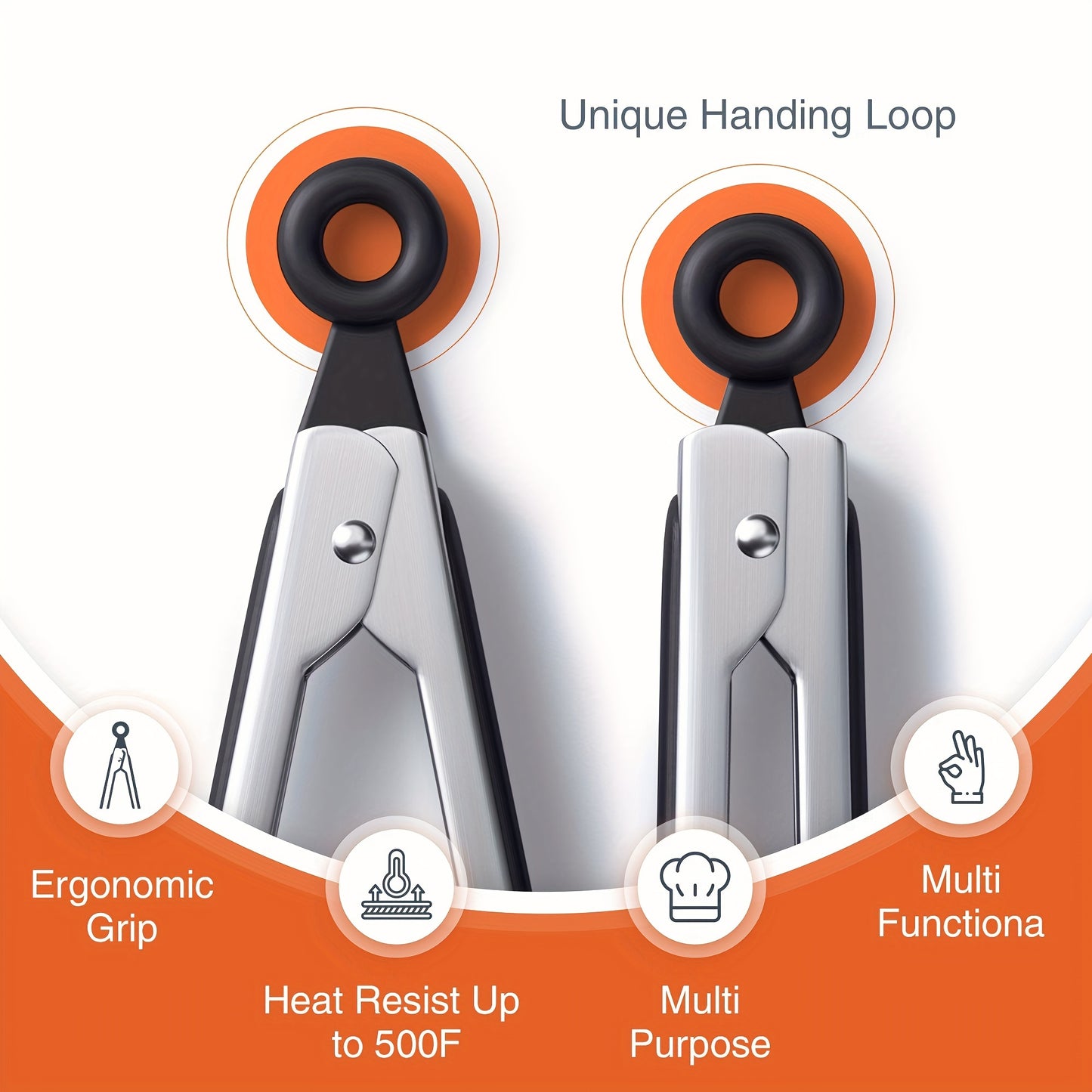 1pc of cooking clips, kitchen clips with silicone tips, locking clips, heavy duty, good grip, 7, 9, 30.48 cm, black grill toppers