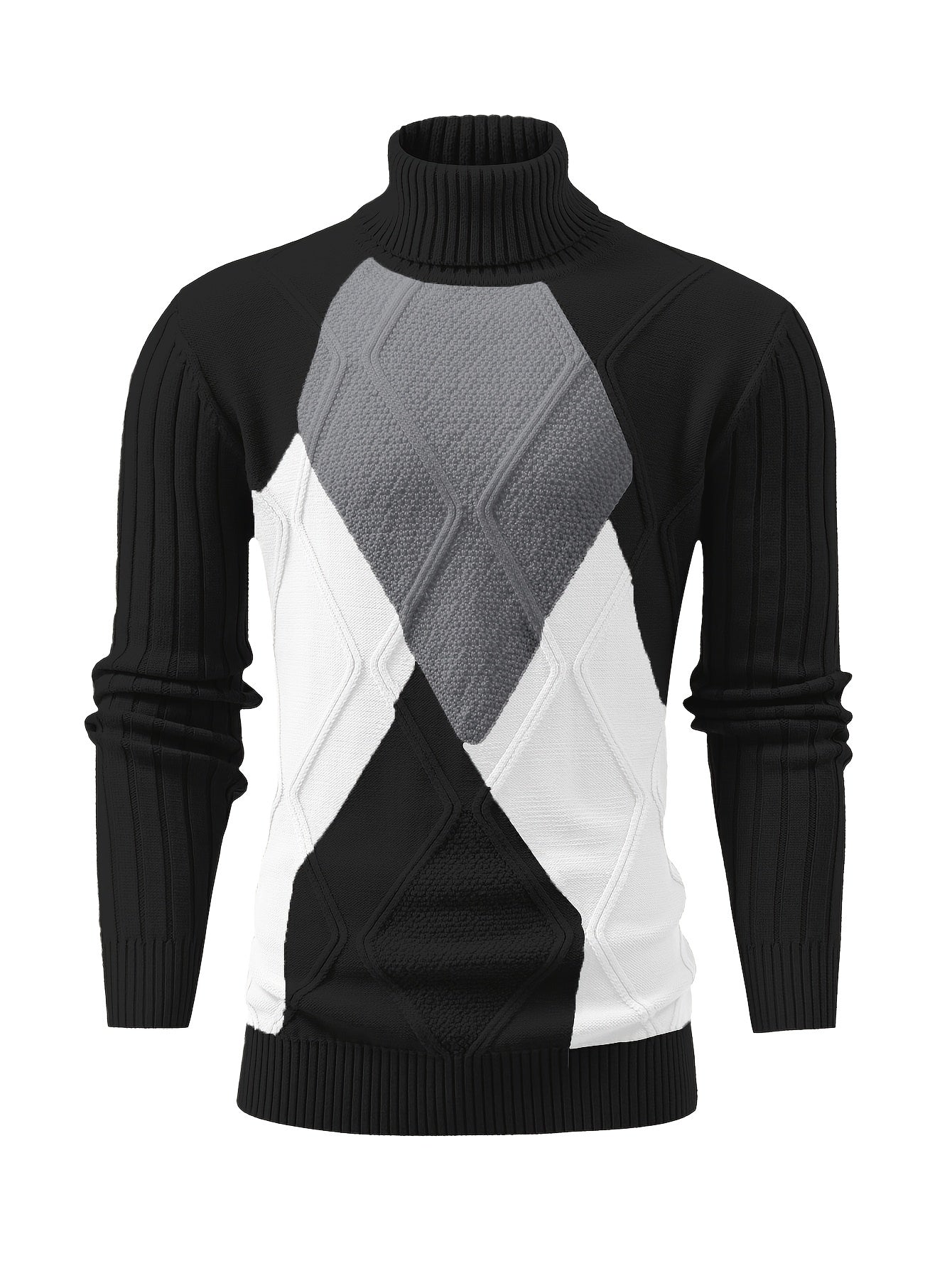 New Fashion Men'S Pullover with Color-Blocked Knitted Long Sleeves from Tie Mu Zhen OBM.