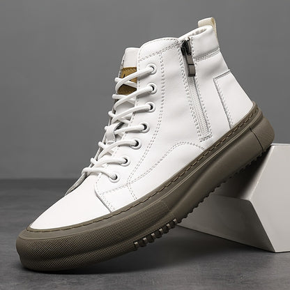 Men's British Style Retro Short Boots with Side Zipper
