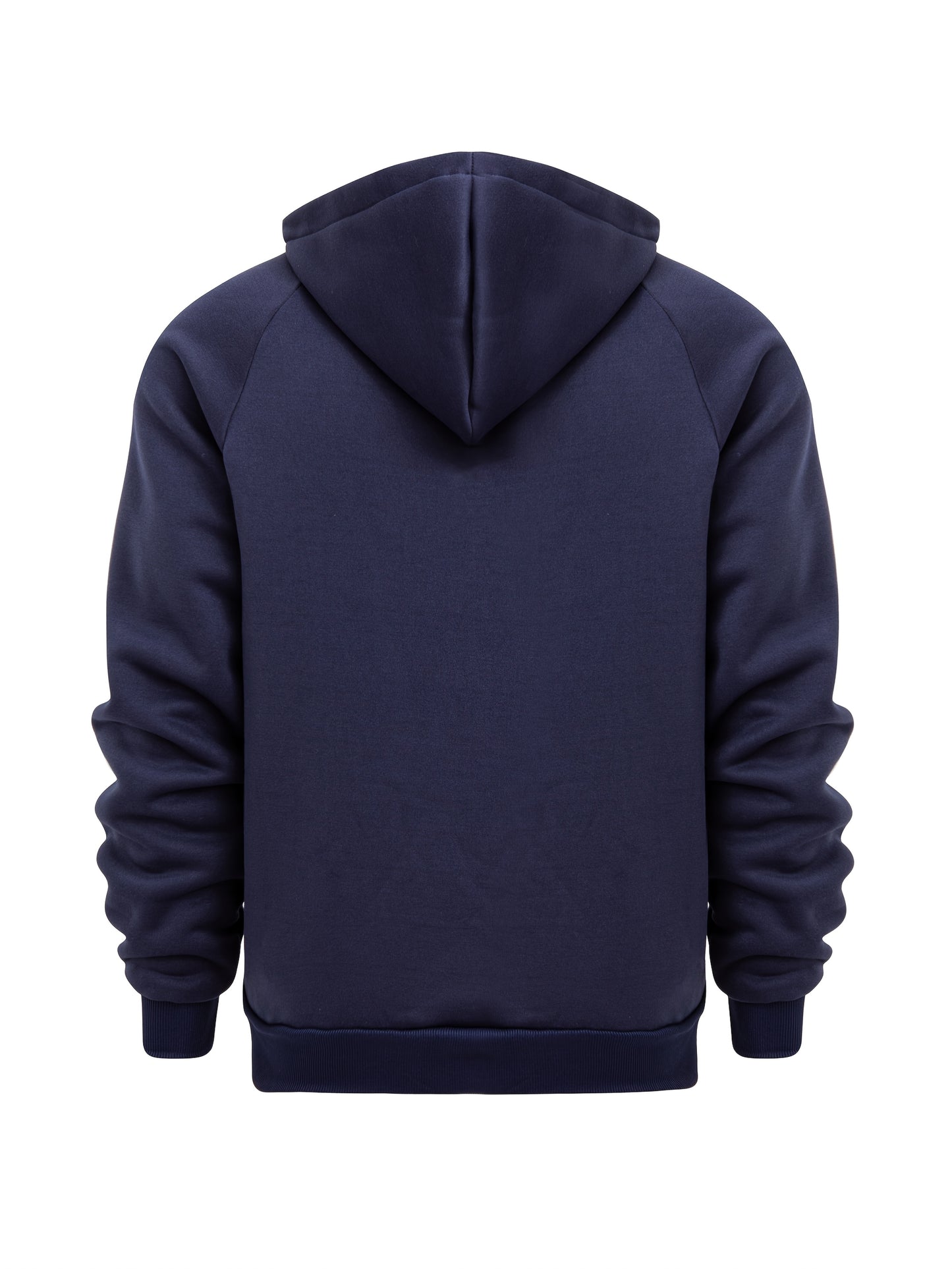 Men'S Navy Blue Hooded Zip-Up Sweatshirt - Casual Long Sleeve Pullover with Front Pockets, Soft Polyester Fabric, Perfect for Fall/Winter, Everyday Comfort Apparel|Hooded Sweatshirt|Zippered Hoodie
